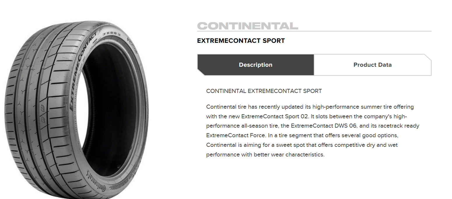 Continental ExtremeContact Sport ultra-high-performance tires at Canada Custom Autoworks