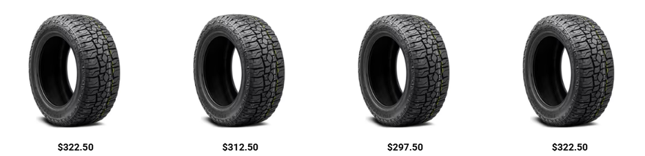 Car equipped with winter tires driving on a snowy road in Alberta during winter conditions.