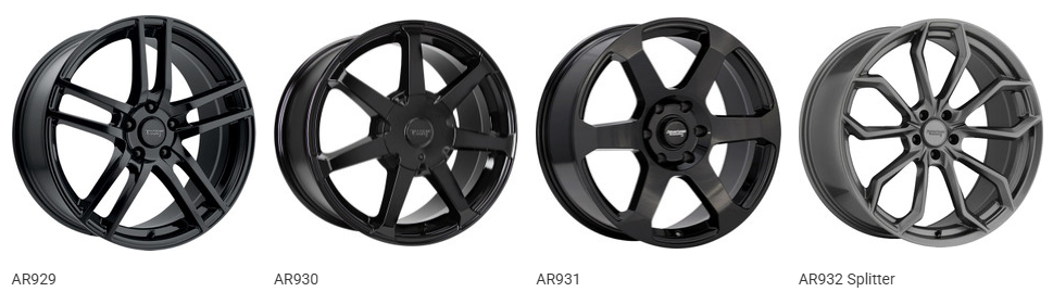 Pickup truck wheel with aftermarket rim showing offset measurement used to determine wheel and tire clearance.