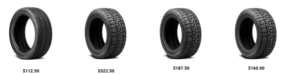 Pickup truck with 33-inch or 35-inch off-road tires showing wheel well clearance on a stock suspension without a lift