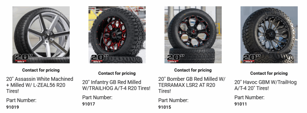 Pickup truck with larger aftermarket wheels and tires illustrating potential impact on fuel economy and gas mileage.