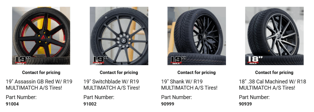 Truck with oversized wheels and tires showing increased fuel consumption due to larger tire size.