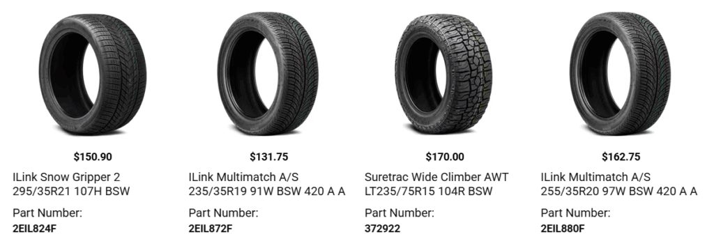 Pickup truck with aftermarket wheels and tires showing proper tire and rim size fitment and wheel well clearance.