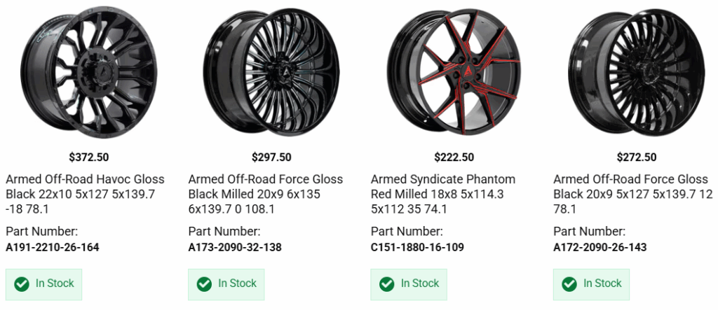 Comparison of 20 inch and 22 inch aftermarket truck wheels on lifted pickups