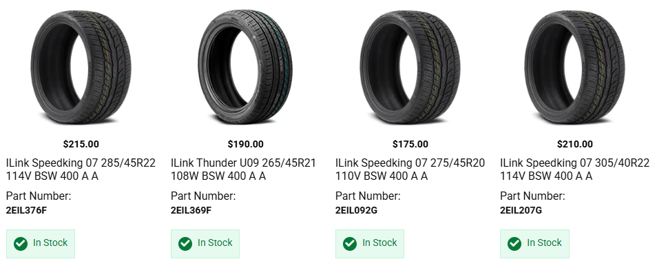 Comparison of highway and city summer tires mounted on custom car and truck wheels