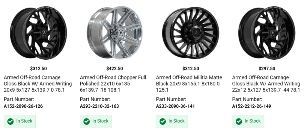 Deep concave truck wheels with aggressive offset and wide stance fitment