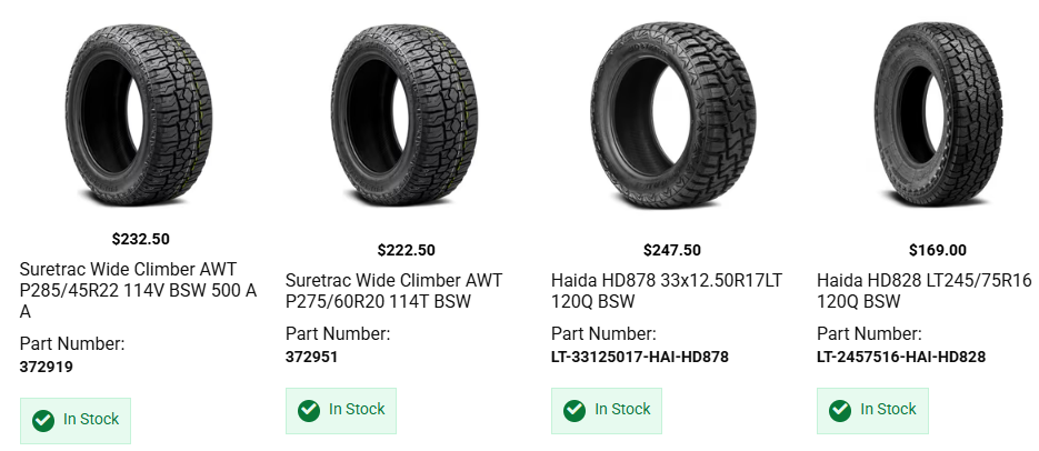 Side by side comparison of Ford F-150 stance using 265 70R17 and 275 65R18 tires
