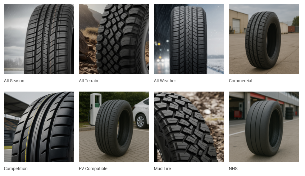 Custom aftermarket wheels displayed beside lifted truck showing different wheel styles and fitments