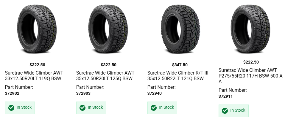 Affordable budget tires for cars trucks and SUVs available in Canada