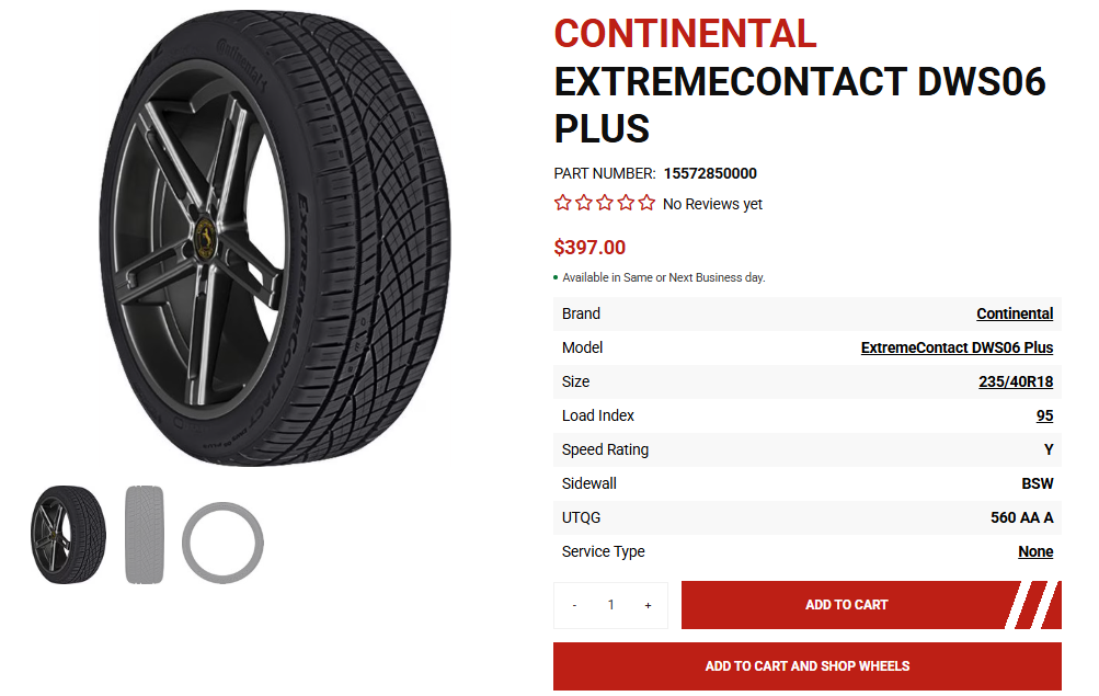 Continental all-season tire tread engineered for wet and dry road performance