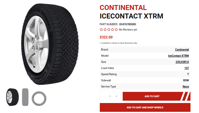 Premium Continental tire installed on modern vehicle for year-round driving