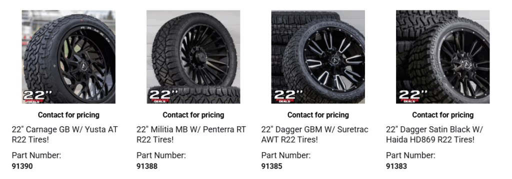 Canadian-made aftermarket truck wheels installed on lifted pickup truck