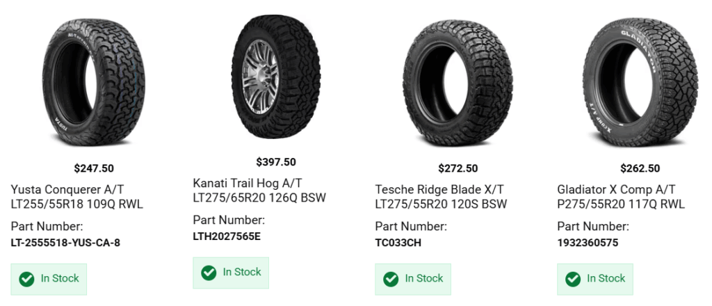 Truck and SUV tire buying guide comparing highway and all-terrain tire options