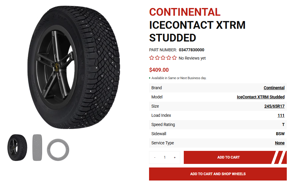 Continental winter tire designed for Canadian snow and cold-weather driving
